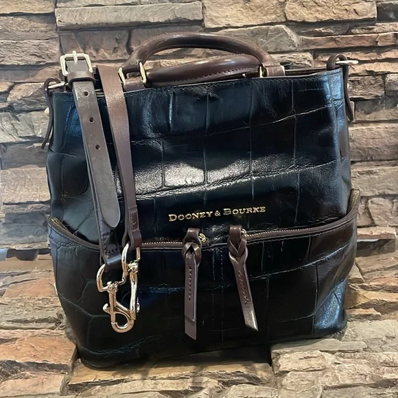 Dooney & Bourke  Embossed Croco Satchel Shopper Shoulder Bag - Picture 2 of 15